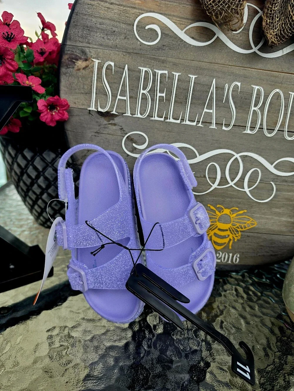 Wonder Nation Girls Two Buckle Jelly Sandals